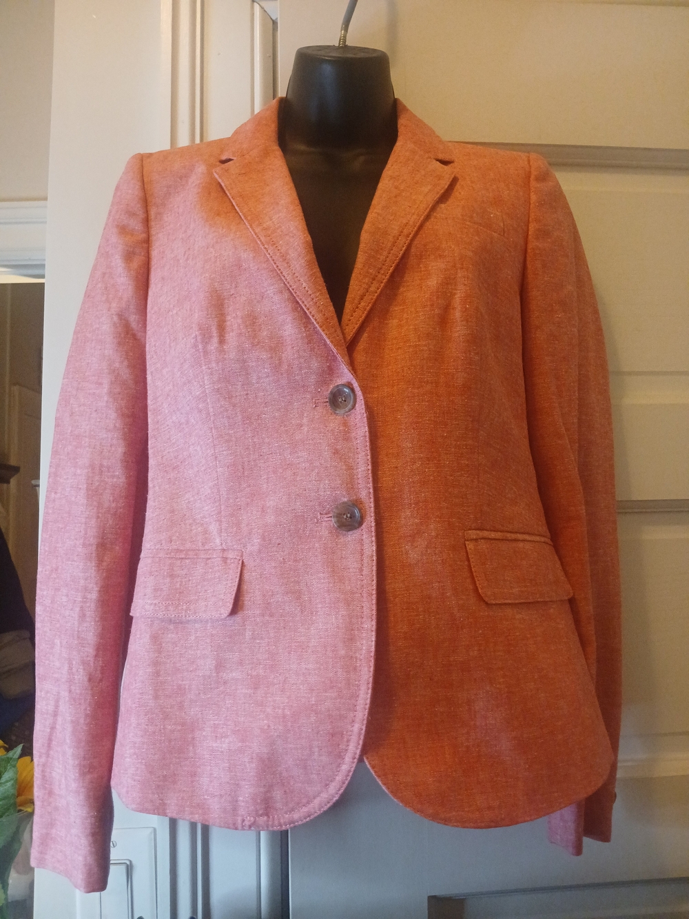 J. Crew Factory Schoolboy Blazer In Linen Cotton Pinkish-Coral Womens Size 6